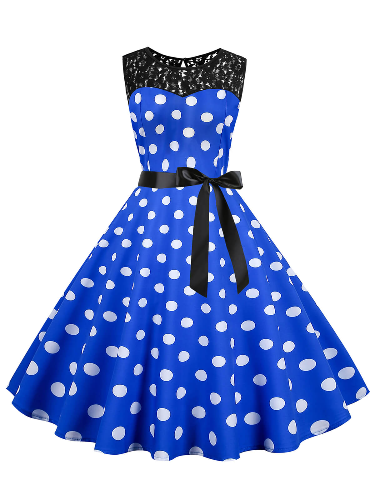 Polka Dot Lace Patchwork Dress