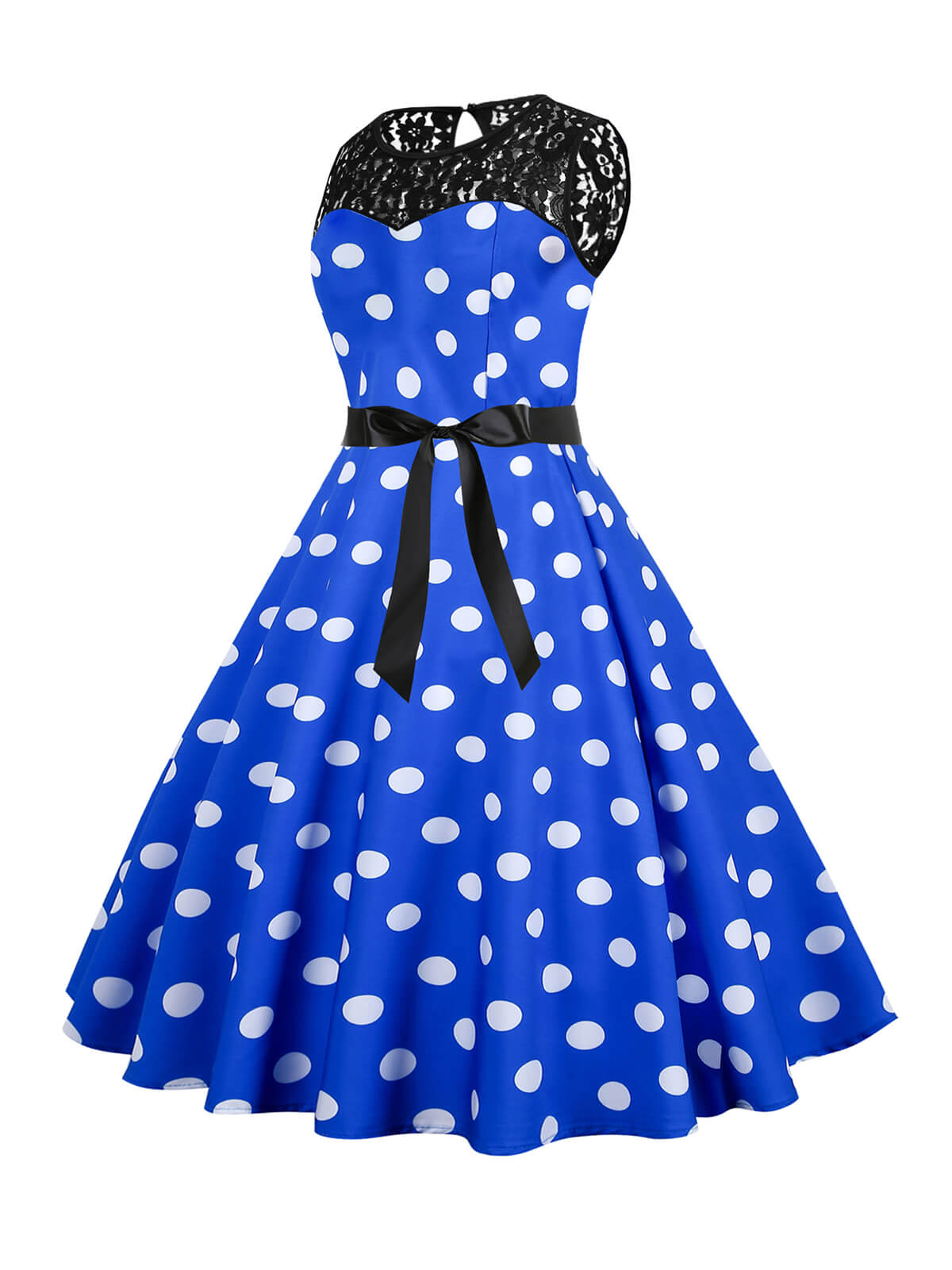 Polka Dot Lace Patchwork Dress