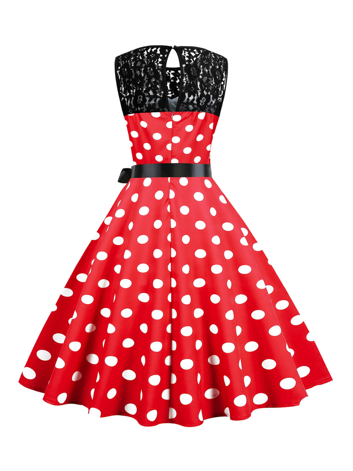 Polka Dot Lace Patchwork Dress