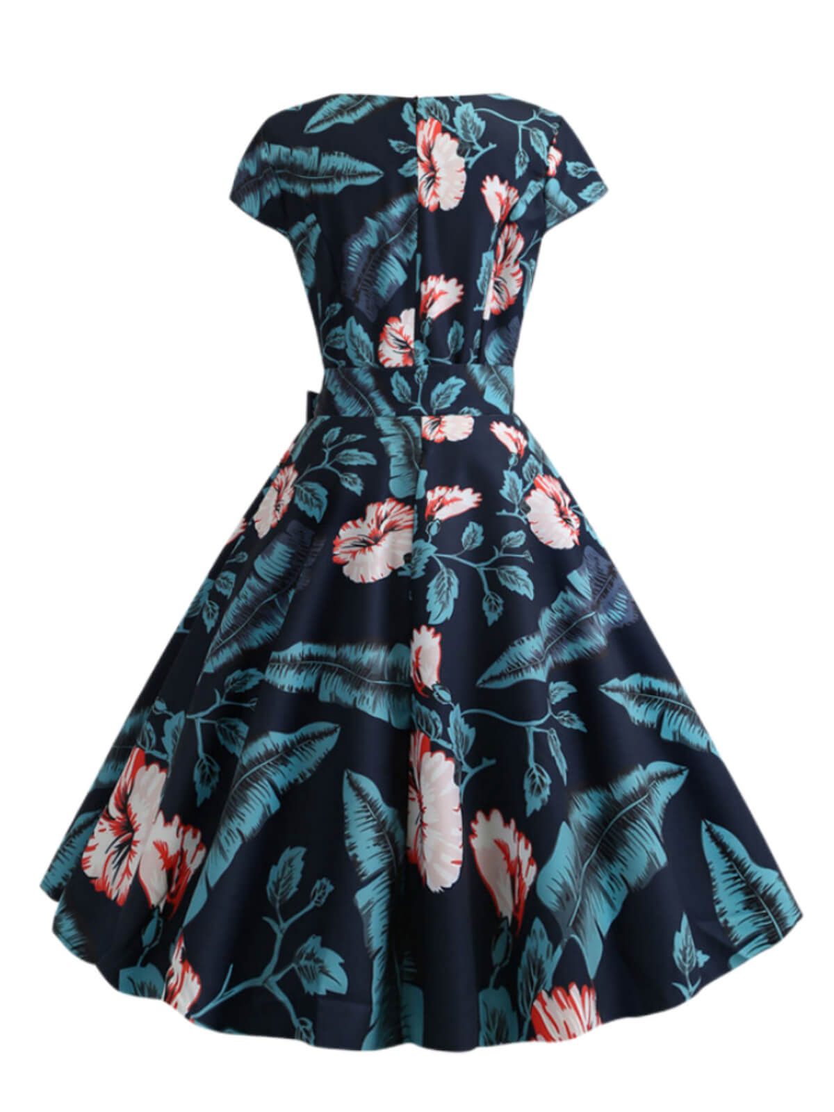 Retro Floral Swing Dress