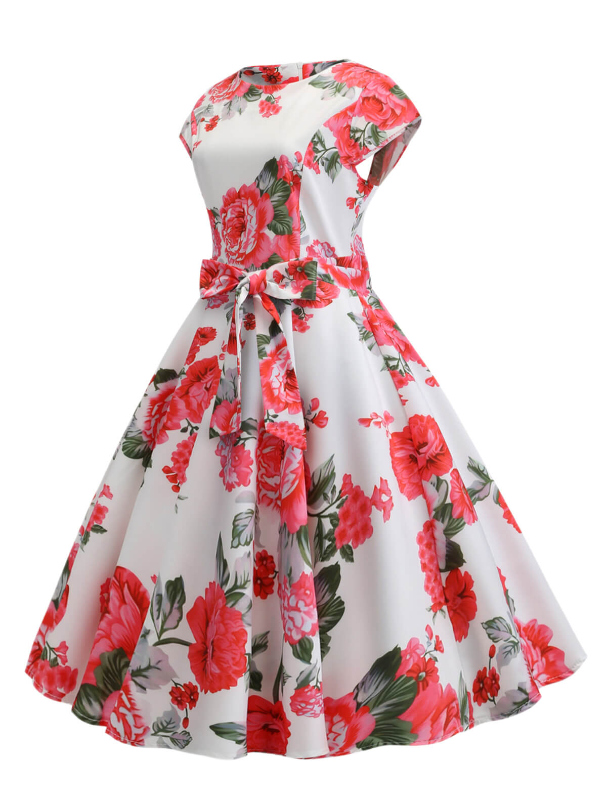 Retro Floral Swing Dress