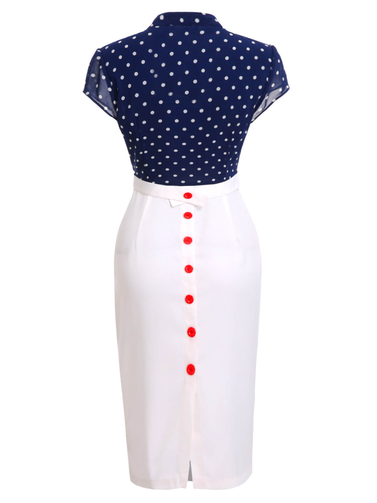 Blue & White  Polka Dot Cap Sleeve Dress