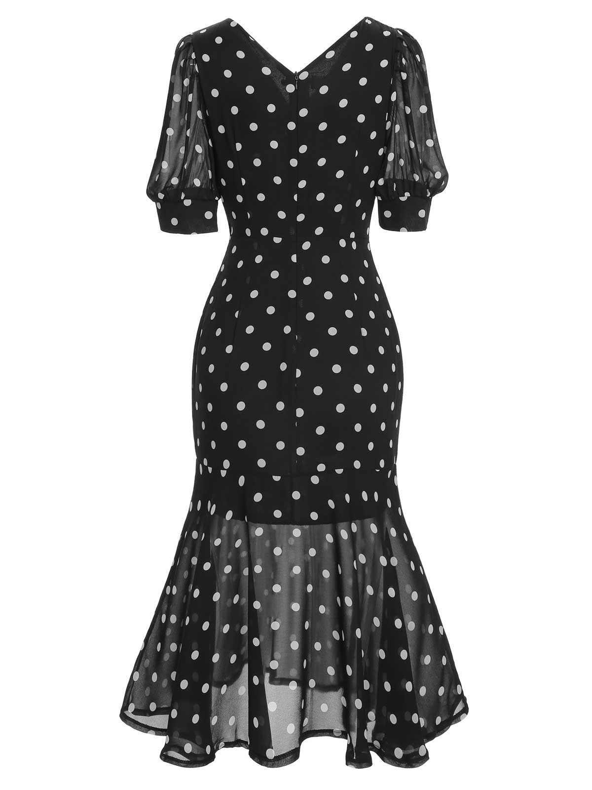 Black Polka Dot Mermaid Dress