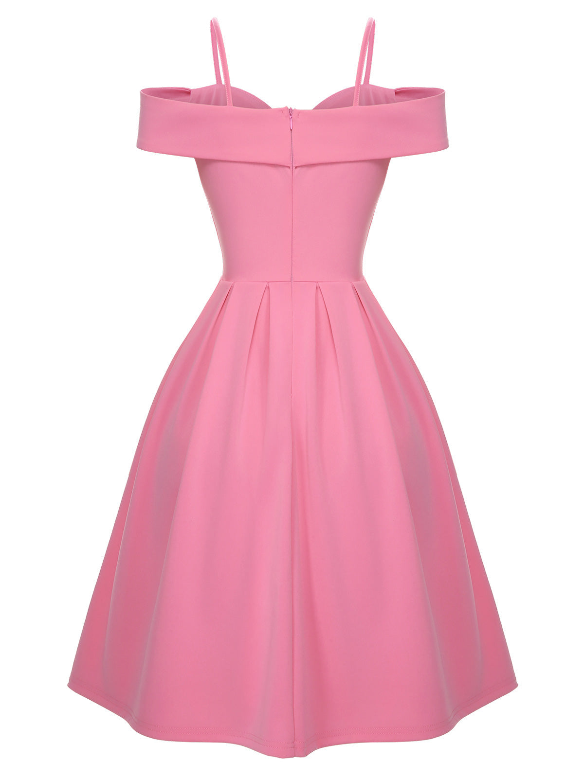 Pink Cold Shoulder Solid Dress