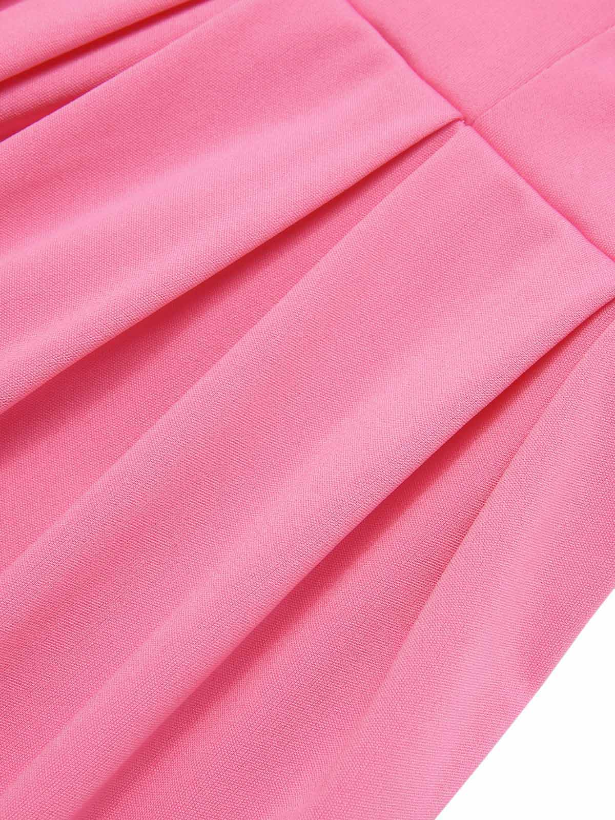 Pink Cold Shoulder Solid Dress