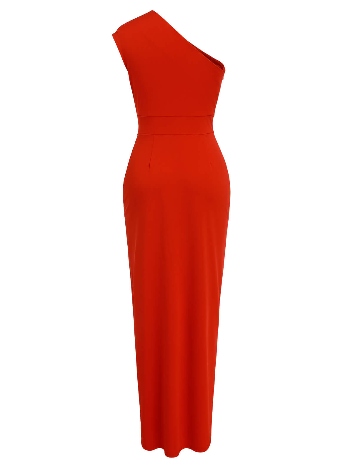 Red  One Shoulder Slit Long Dress