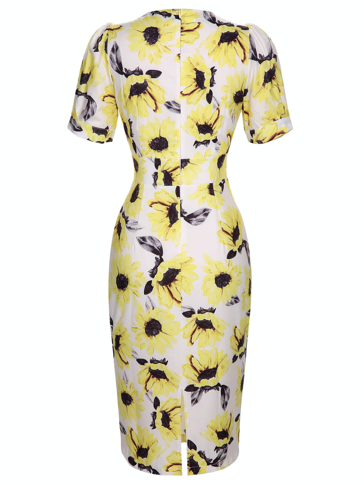 Multicolor  Floral Sunflower V-Ausschnitt Dress