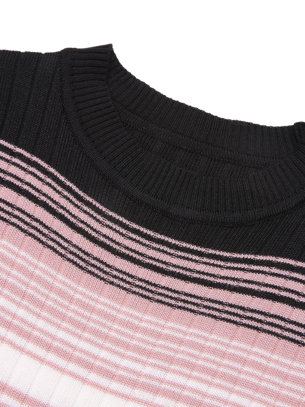 Color Block Striped Knit Slim Dress