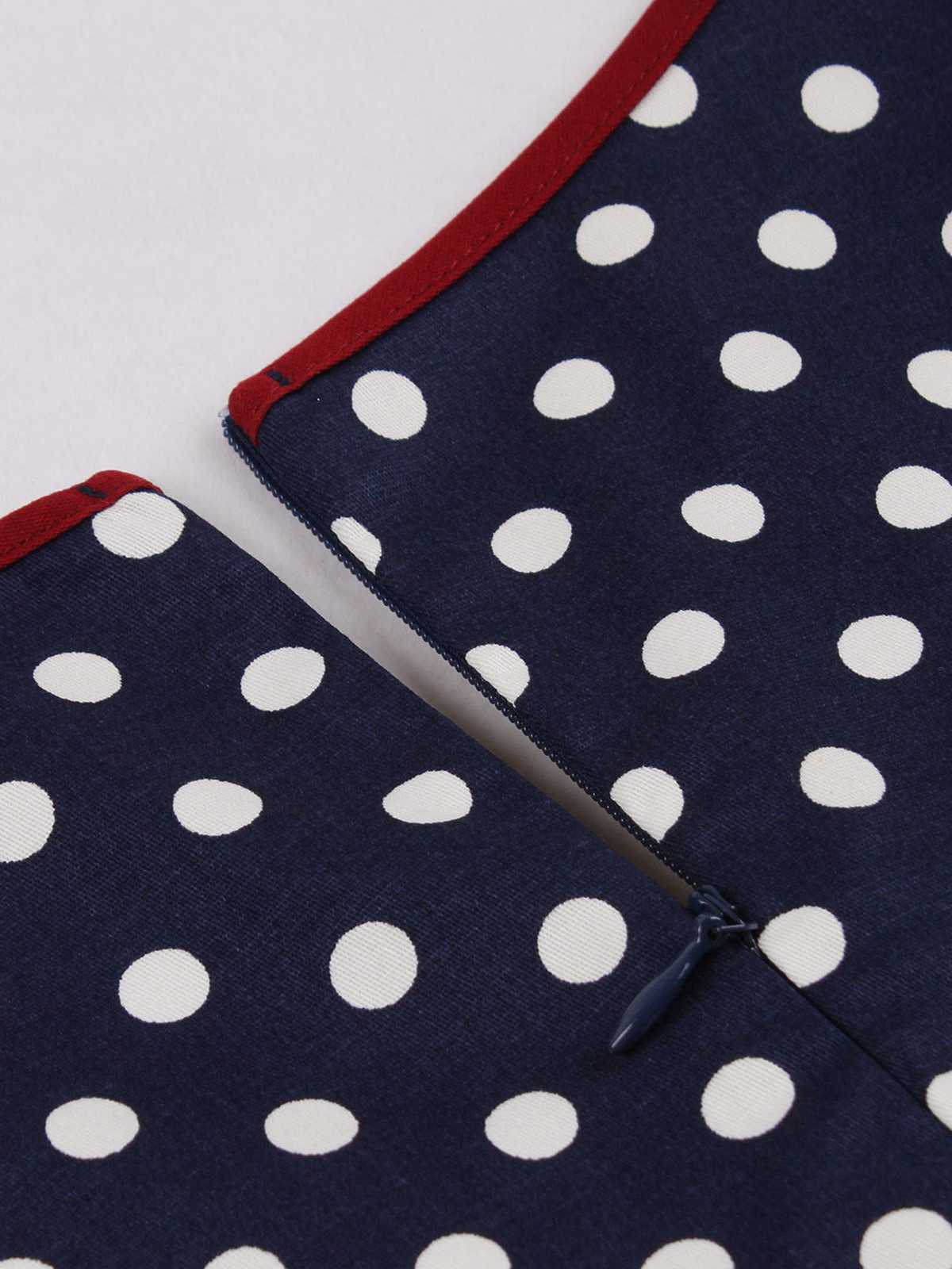 Contrast Polka Dots Buttoned Dress