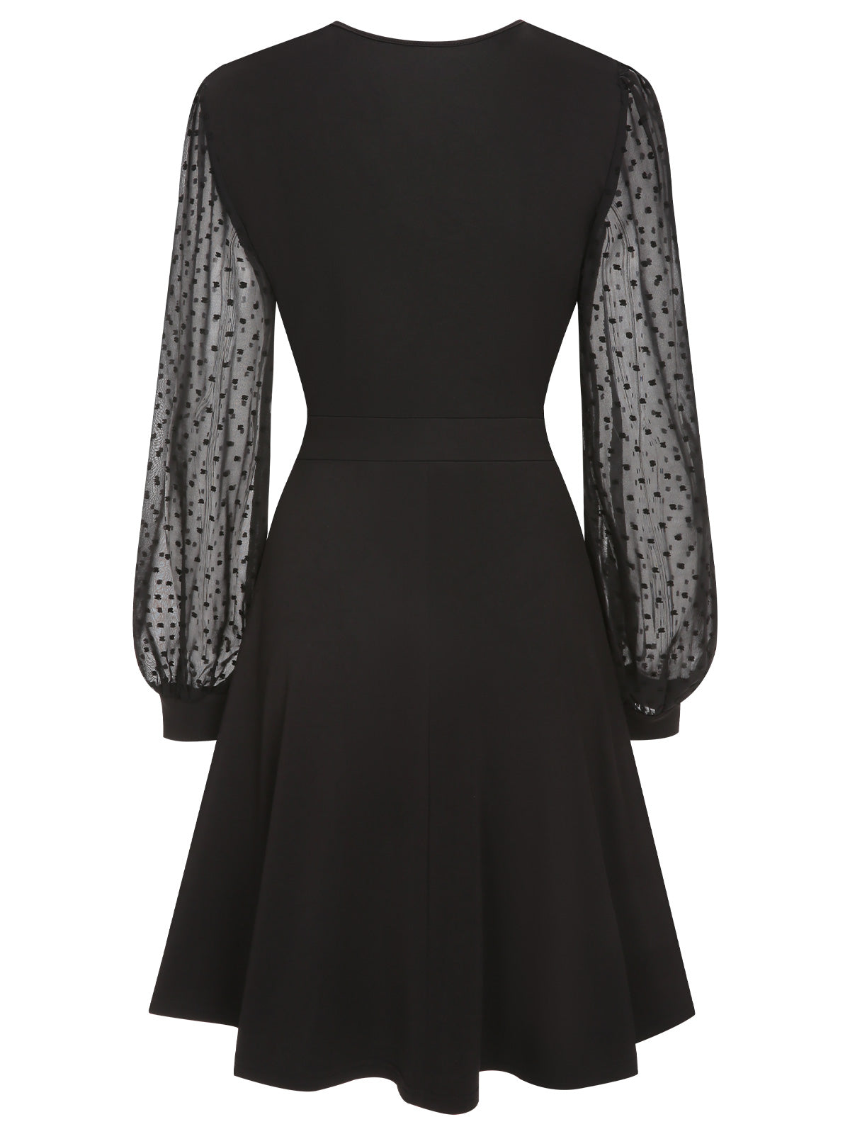 Black Solid Patchwork Dress