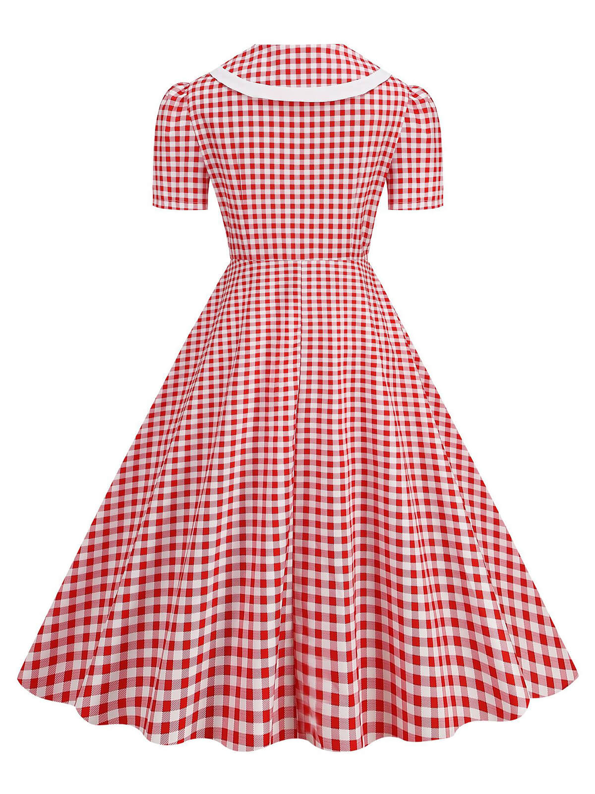 Polka Dots Lapel Bowknot Swing Dress