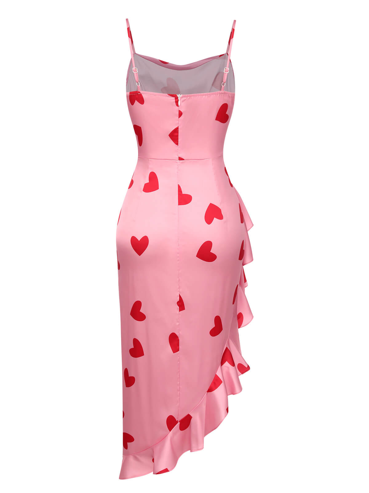 Pink  Heart Cowl Collar Sling Dress