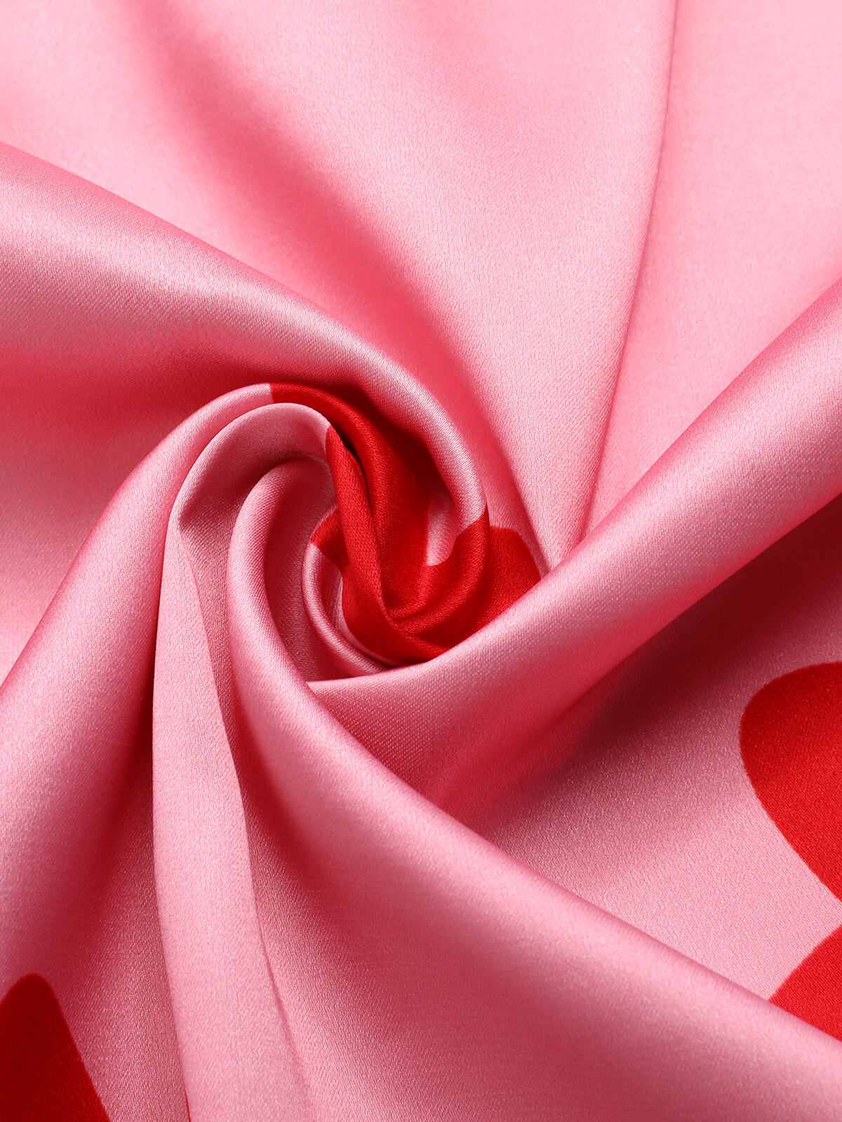 Pink  Heart Cowl Collar Sling Dress