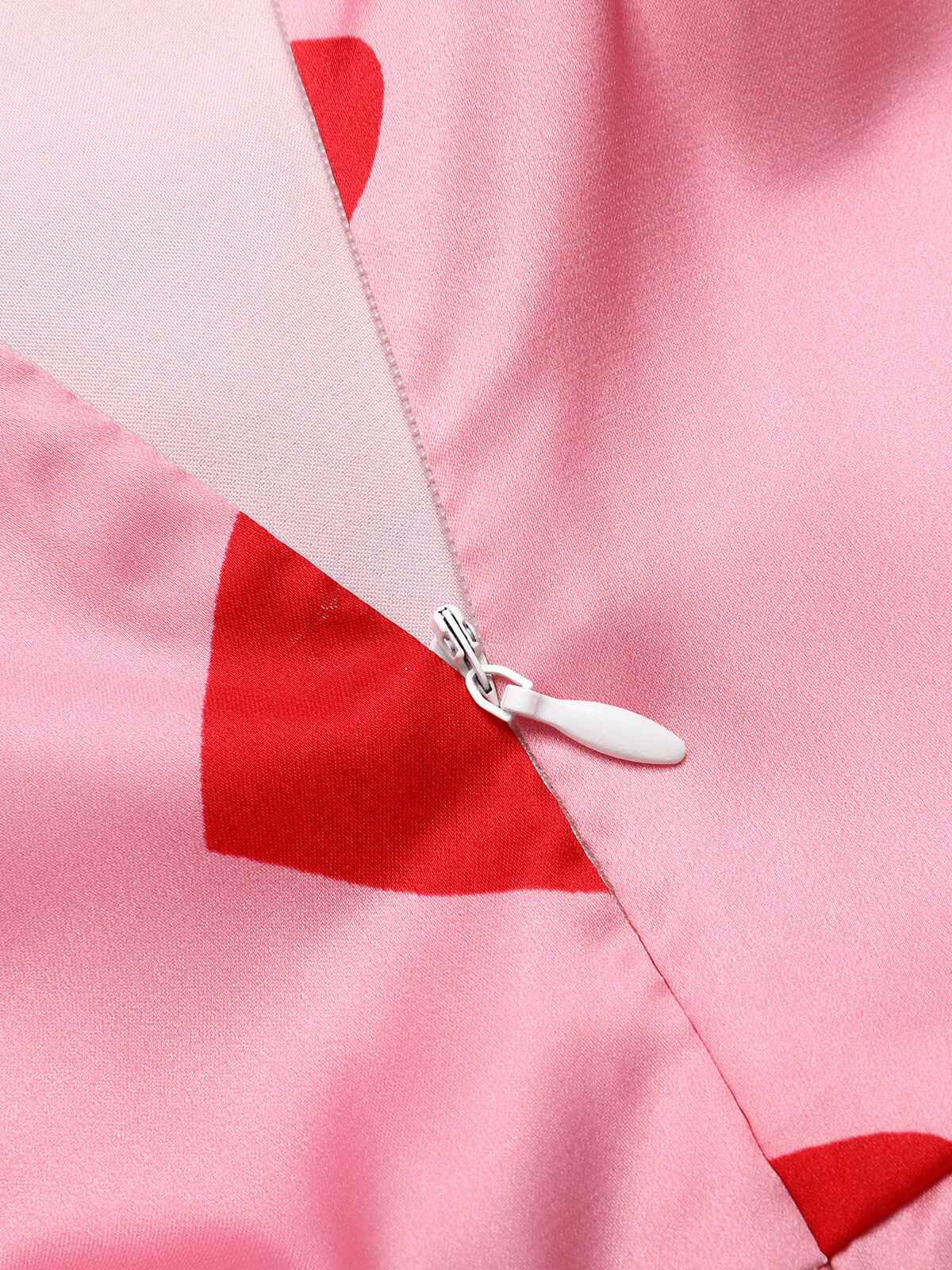 Pink  Heart Cowl Collar Sling Dress