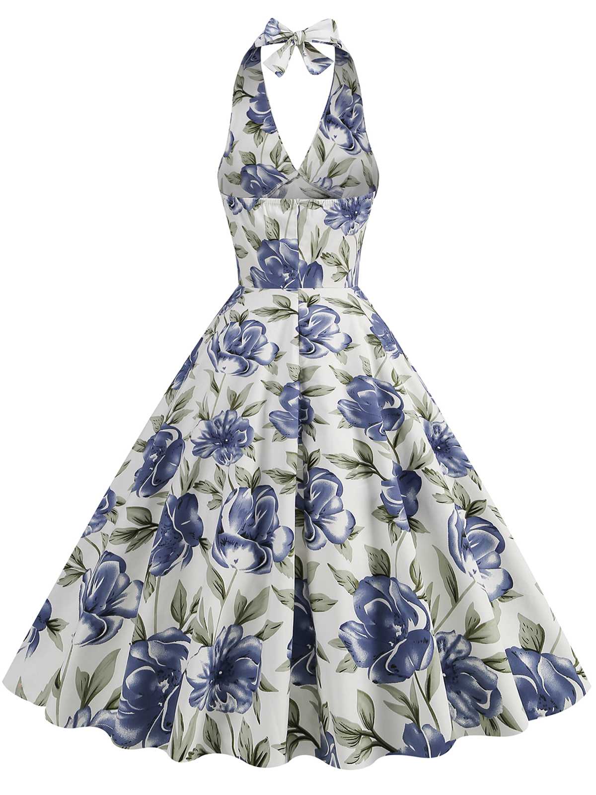 Halter Floral Sleeveless Dress