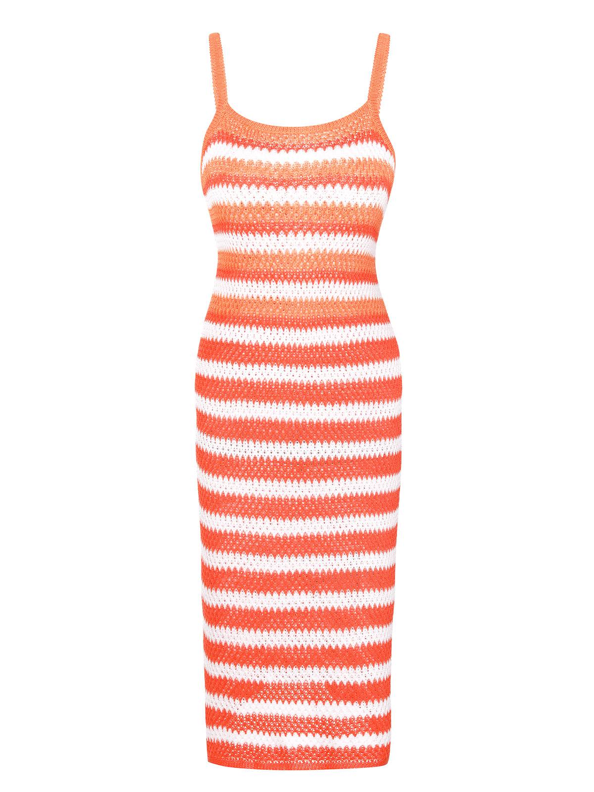 Striped Knitted Spaghetti Straps Dress