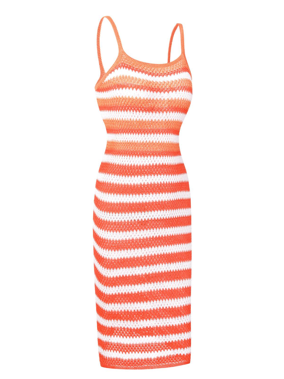 Striped Knitted Spaghetti Straps Dress