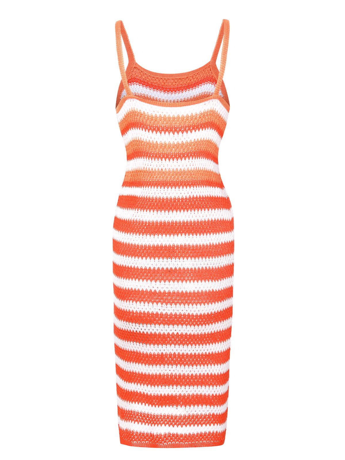 Striped Knitted Spaghetti Straps Dress