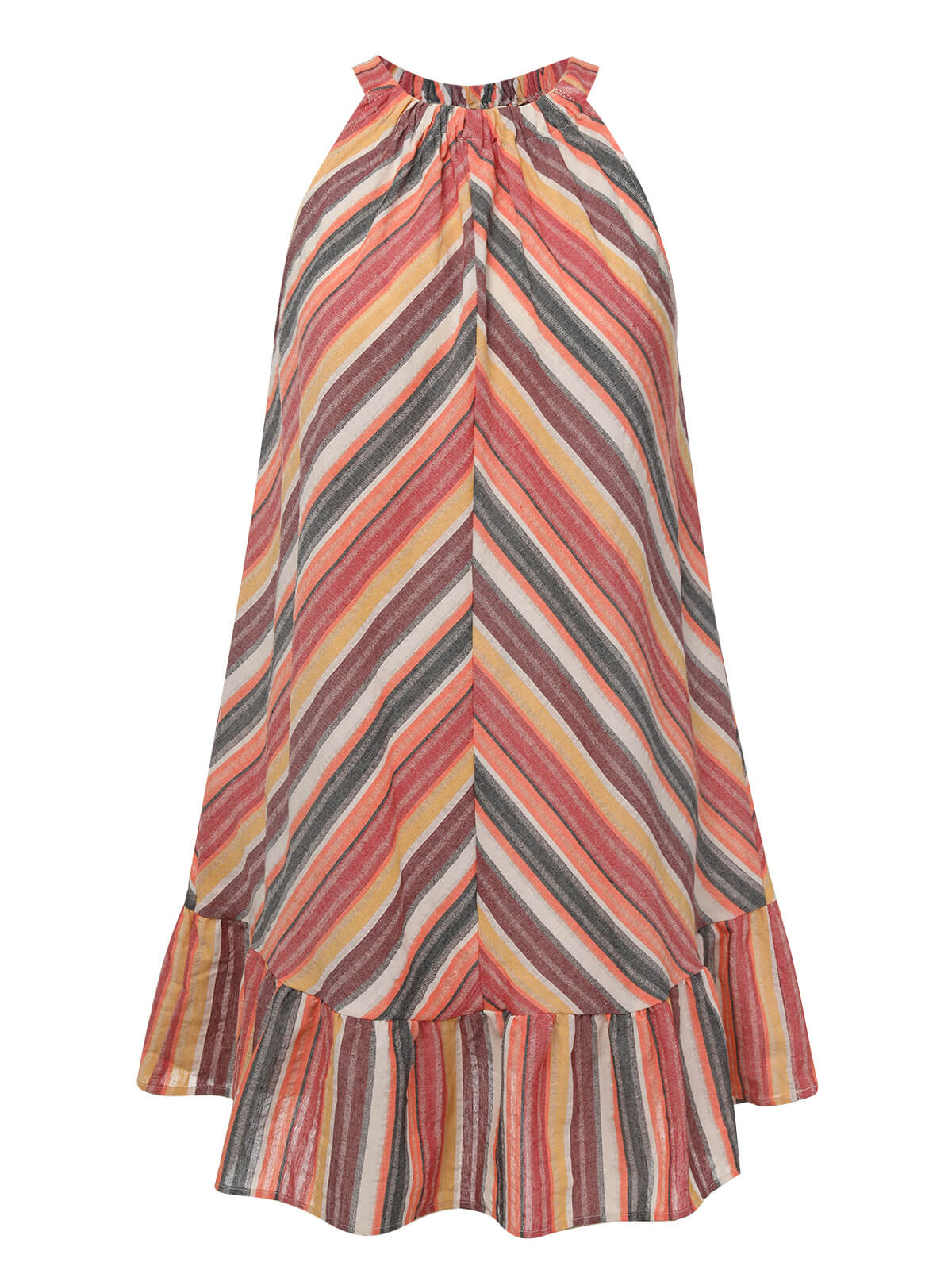 Round Halter Antique Stripe Dress