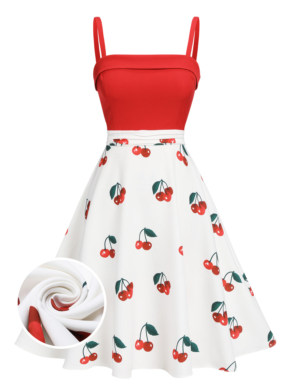 Red Cherry Spaghetti Strap Dress