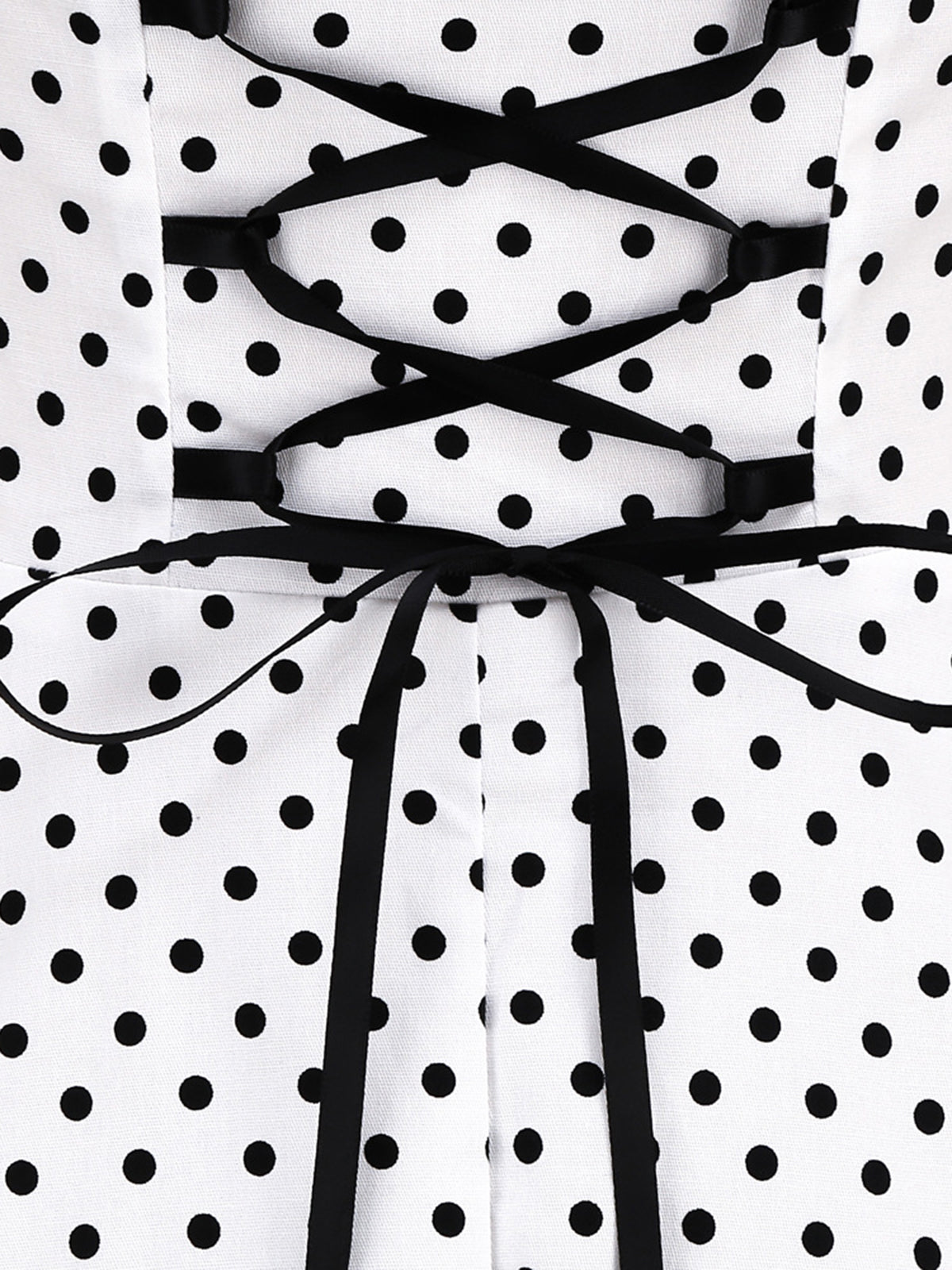 Polka Dots Lace Up Halter Swing Dress