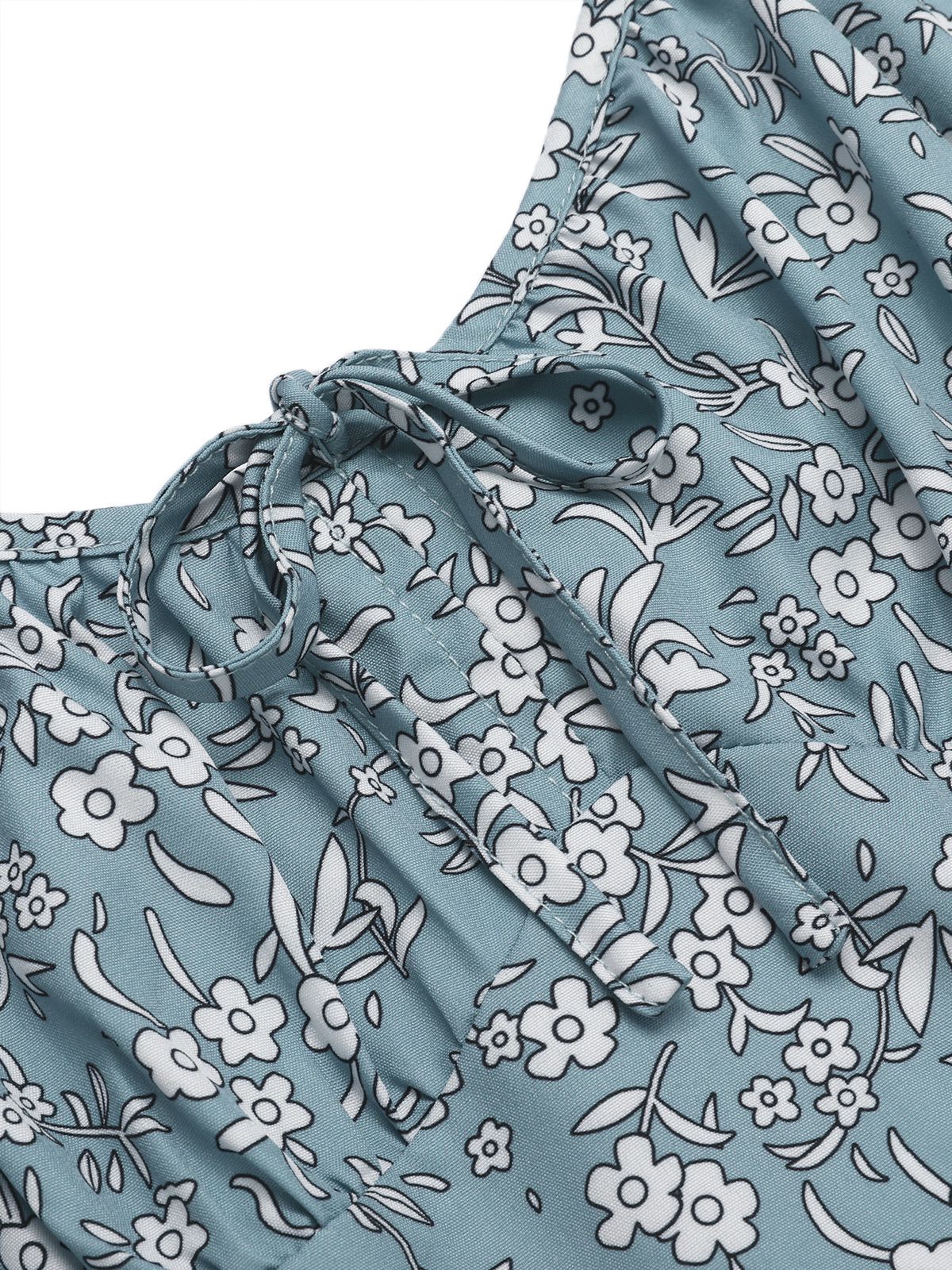 Sky Blue  Ditsy Floral Knot Dress