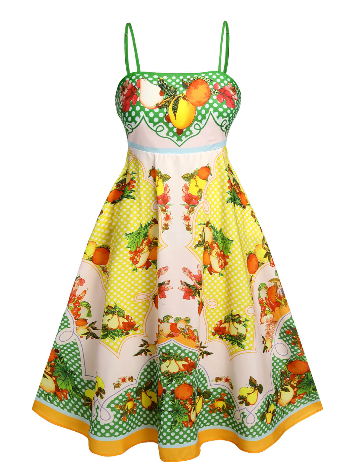 Multicolor Lemonis Print Midi Dress