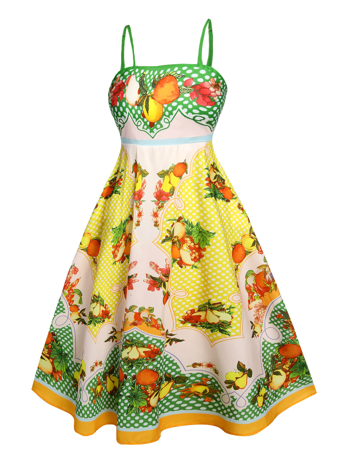 Multicolor Lemonis Print Midi Dress