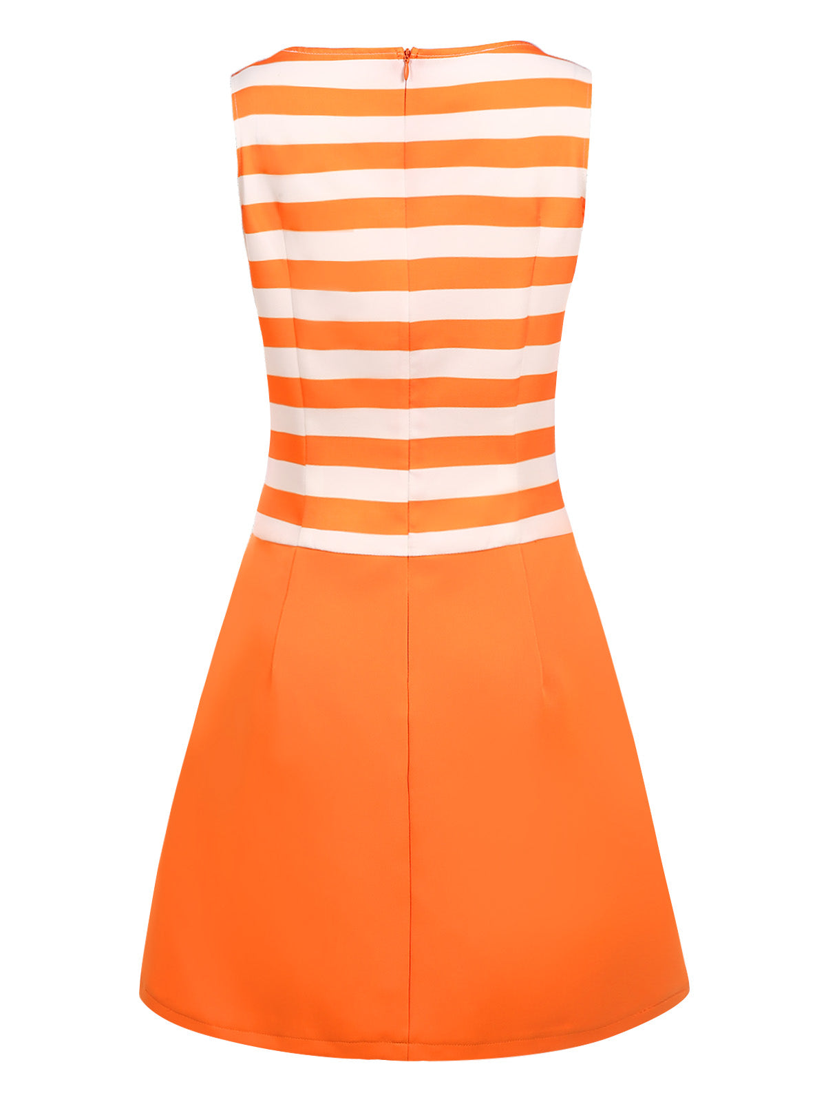 Orange  Drop Waist Stripe Dress