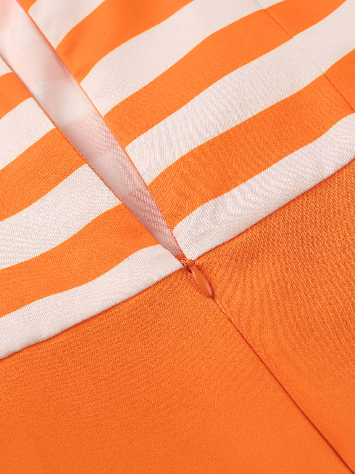 Orange  Drop Waist Stripe Dress