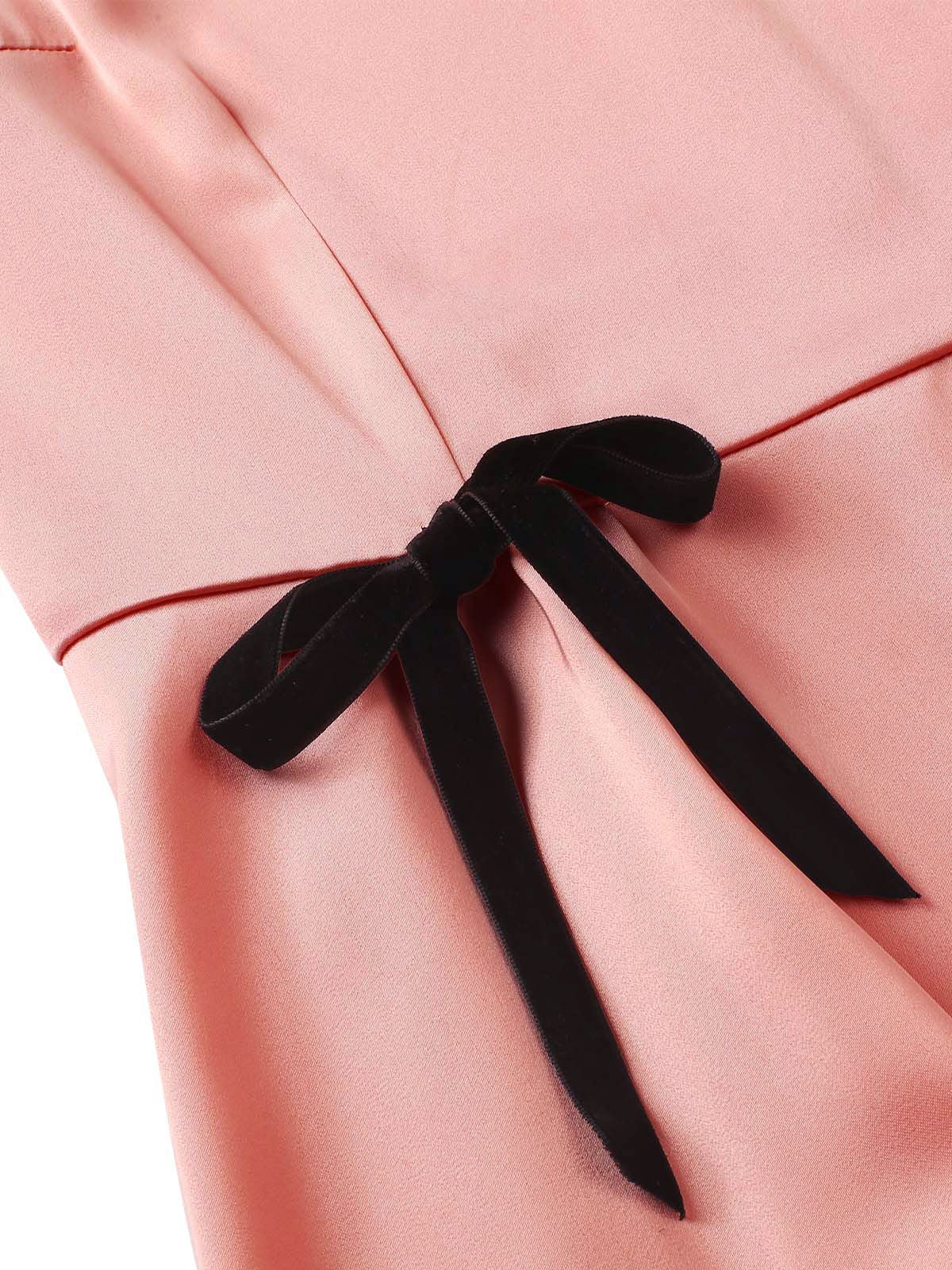 Light Pink Solid Bow Dress