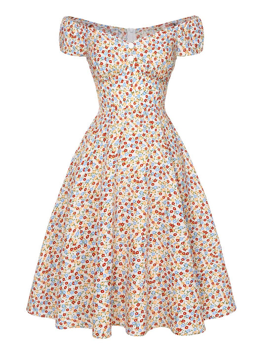 Multicolor Floral Button Dress