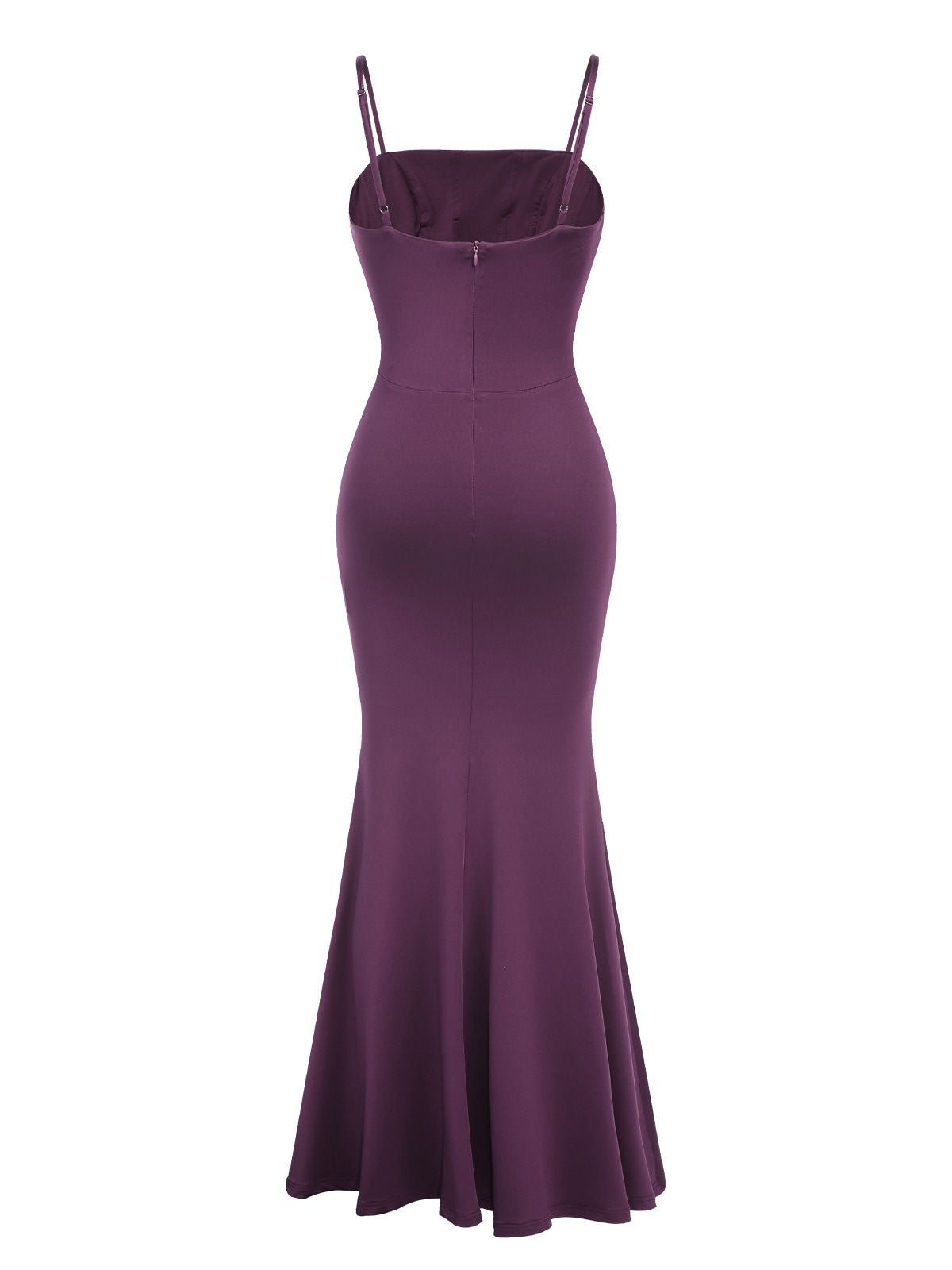 Purple Spaghetti Strap Solid Dress