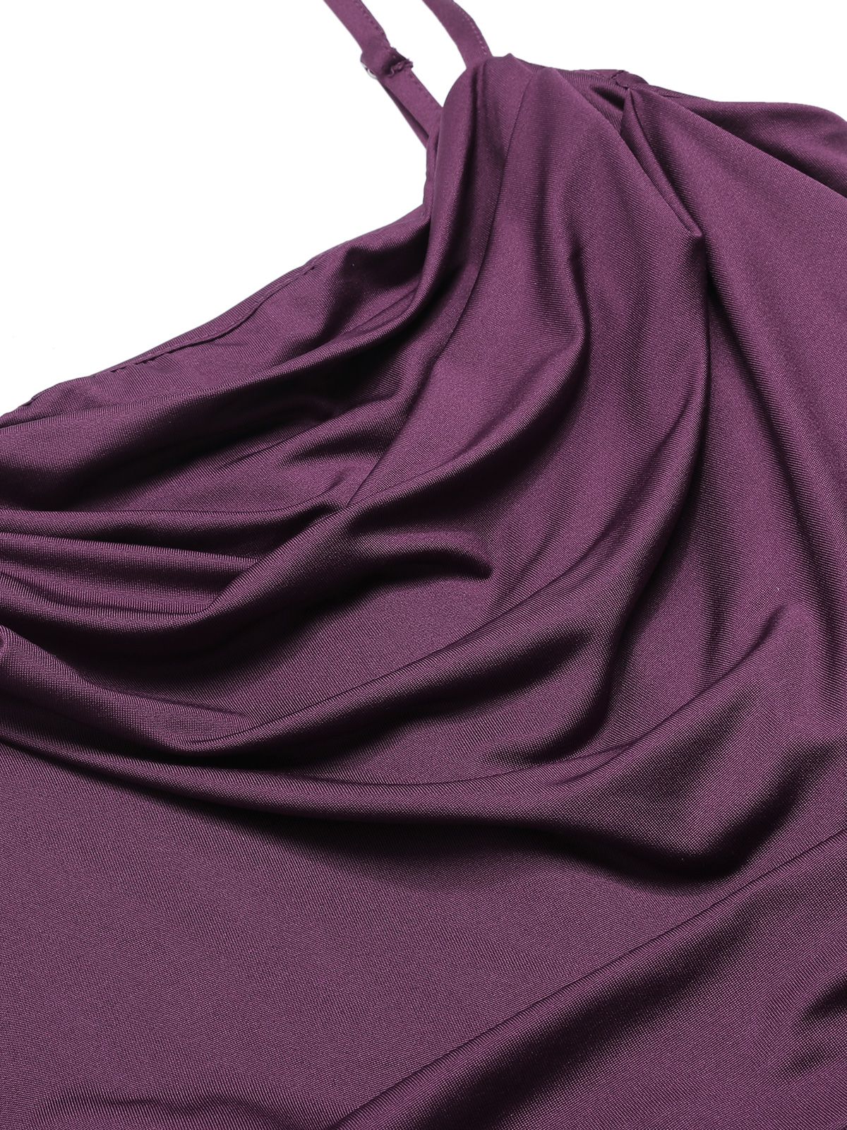 Purple Spaghetti Strap Solid Dress