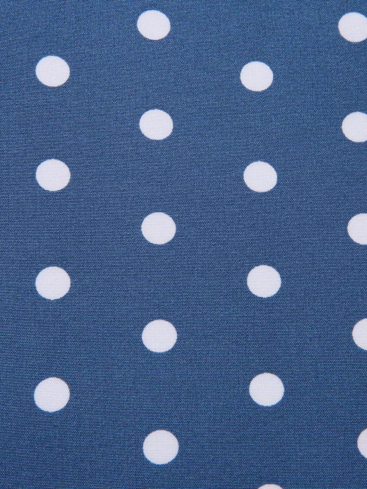 Dark Blue V-Neck Polka Dots Belted Dress