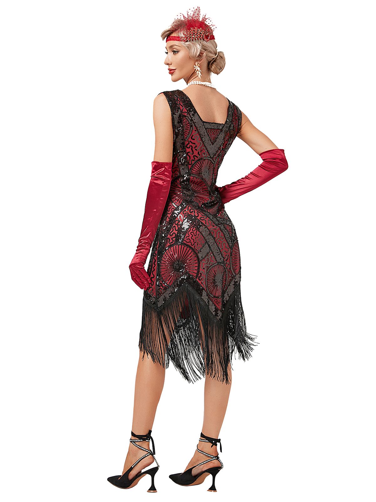 Embroidered Beaded Fringe Sequined Dress