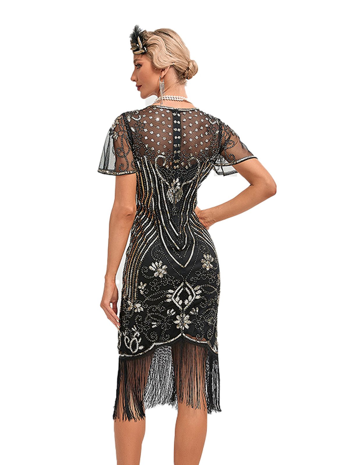 Fringed 3D Beaded Dress