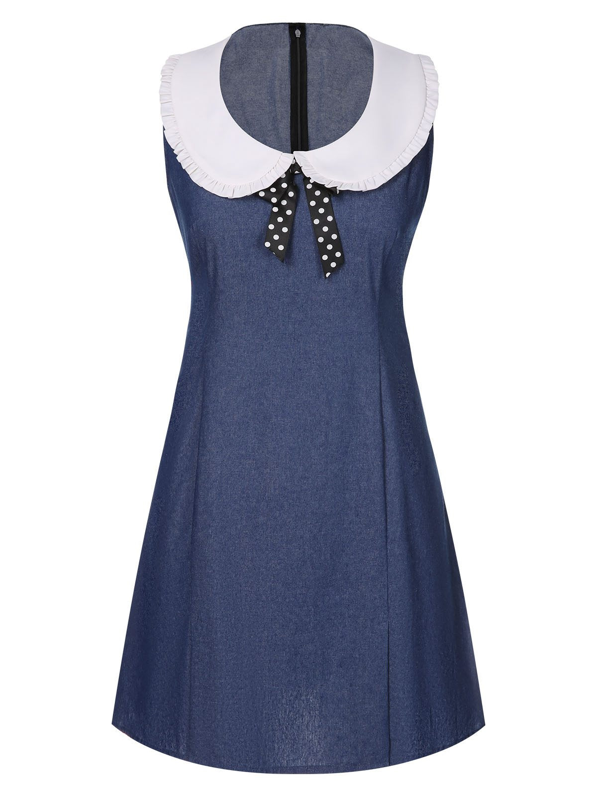 Blue  Peter Pan Collar Denim Dress