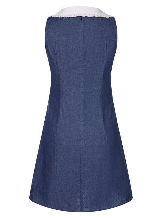 Blue  Peter Pan Collar Denim Dress