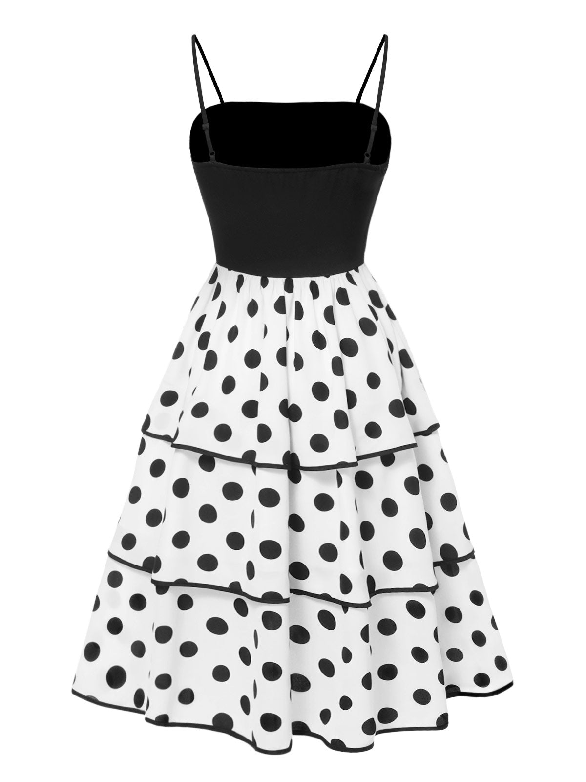 Black Polka Dot Tube Top Suspender Dress