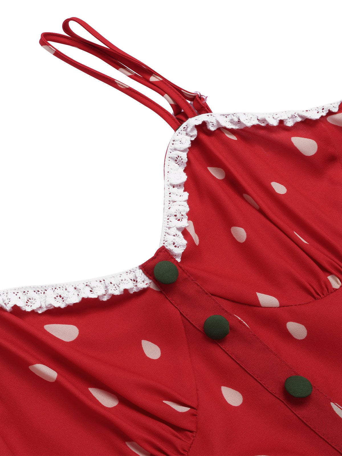 Red Strawberry Seed Double Straps Dress