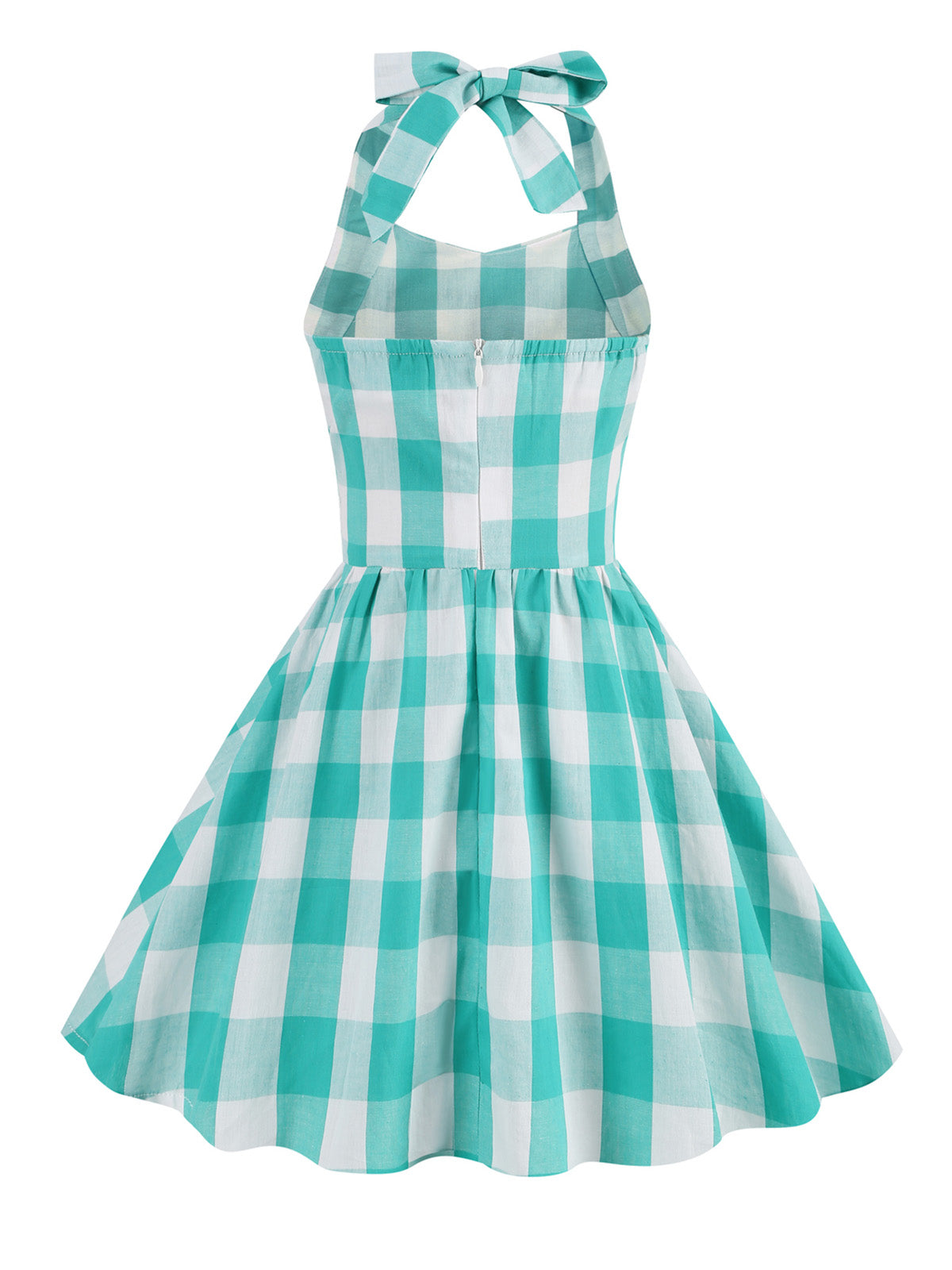 Kids Party Plaid Halter Swing Girl's Dress