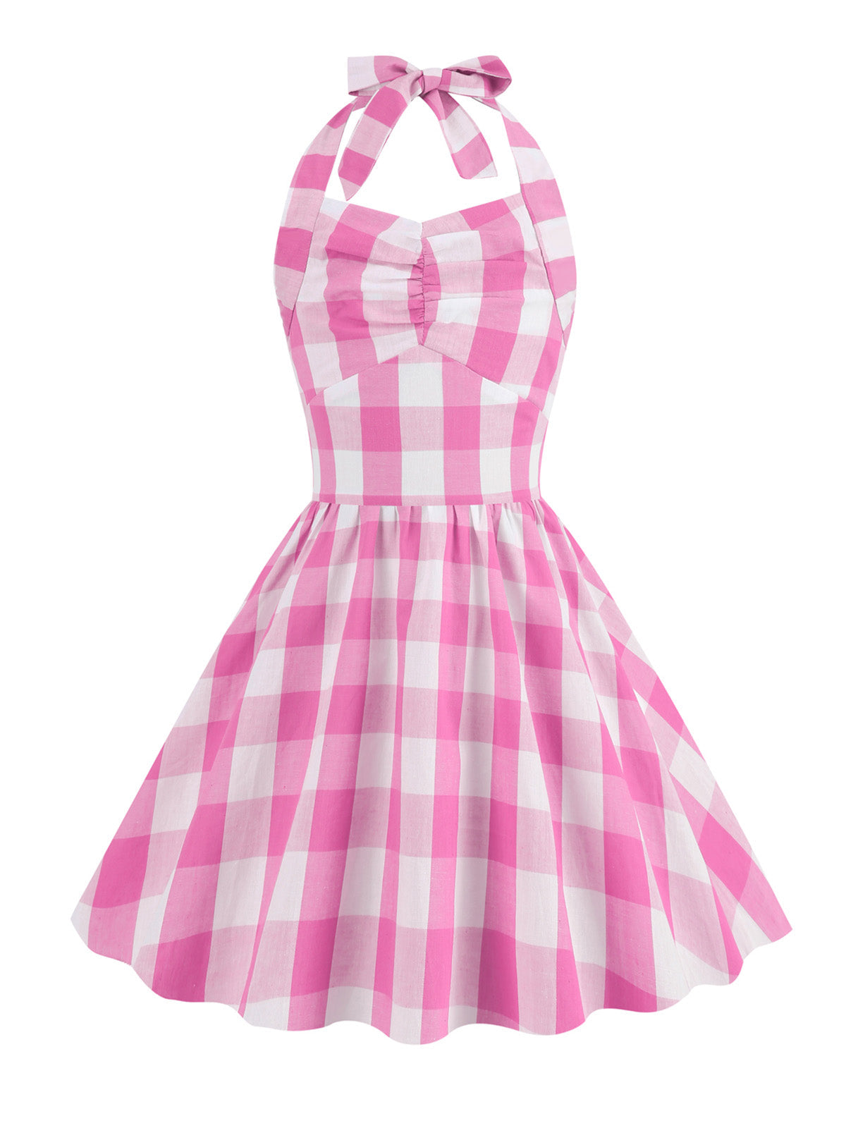 Kids Party Plaid Halter Swing Girl's Dress