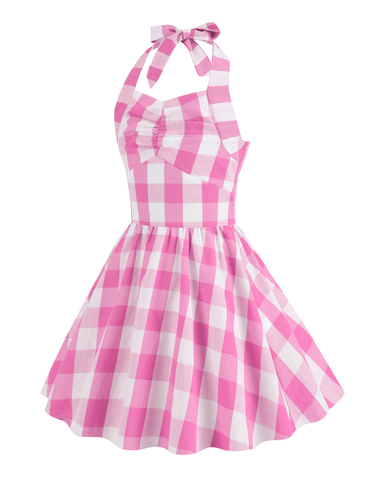 Kids Party Plaid Halter Swing Girl's Dress