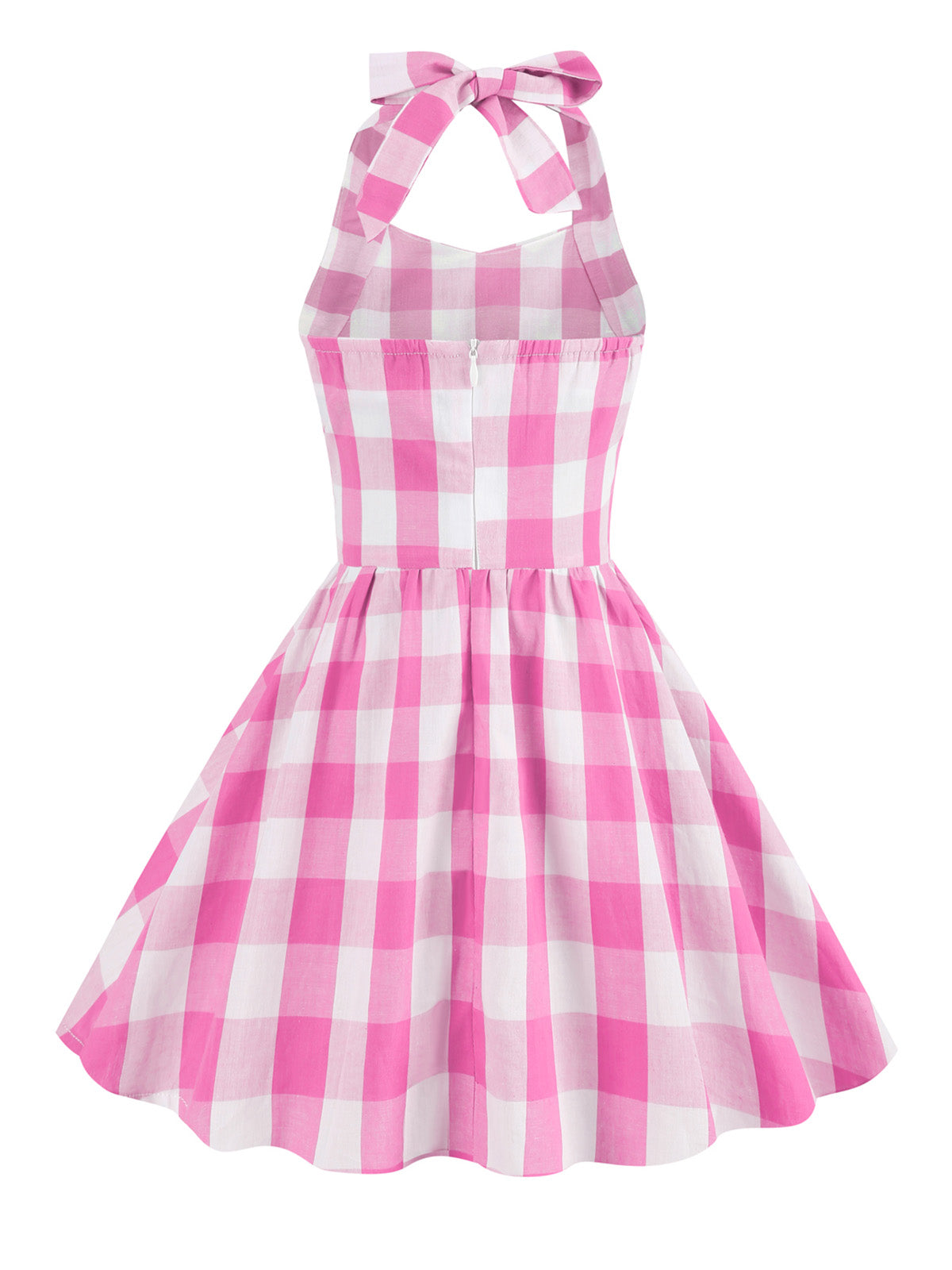 Kids Party Plaid Halter Swing Girl's Dress