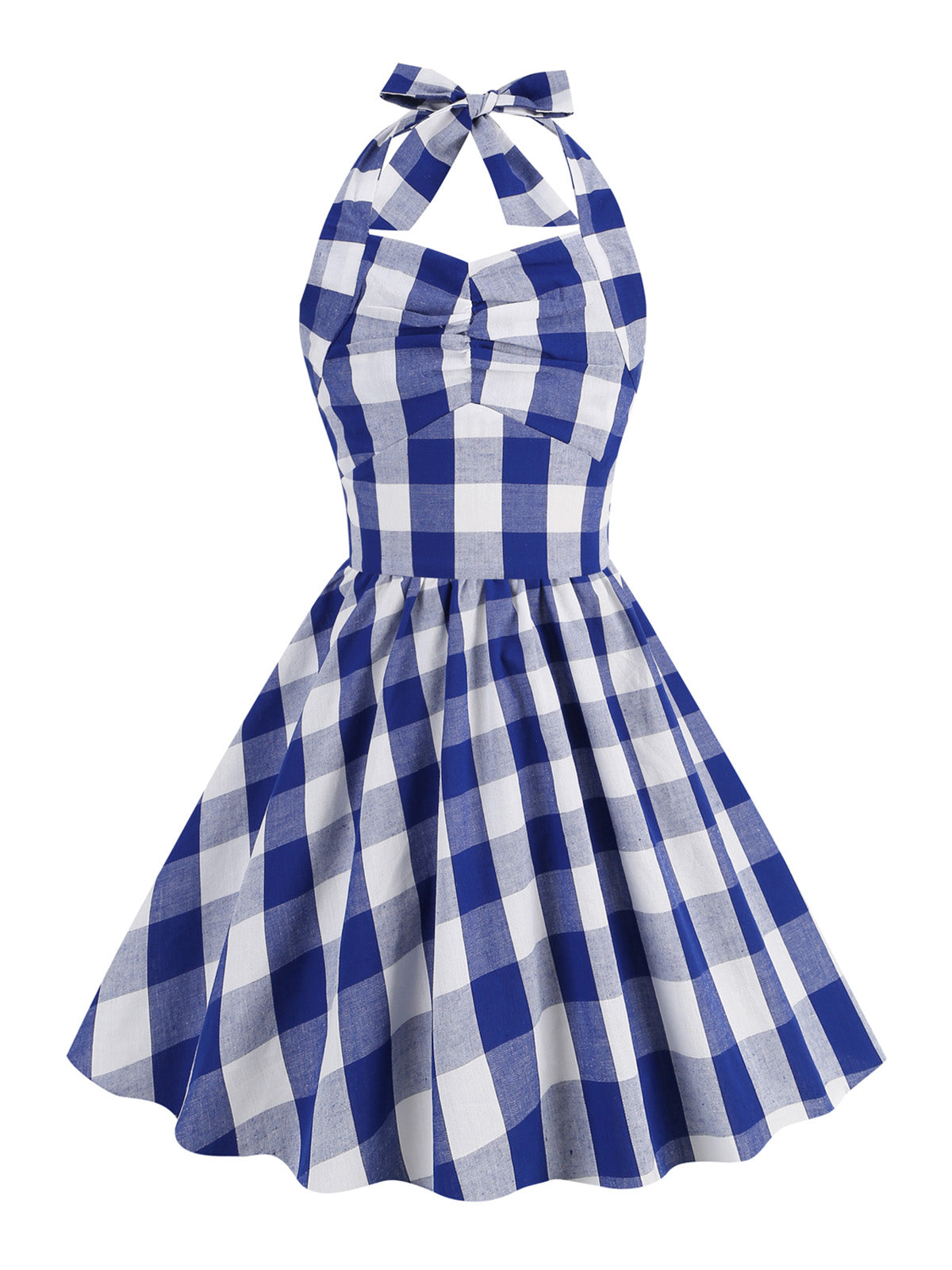 Kids Party Plaid Halter Swing Girl's Dress