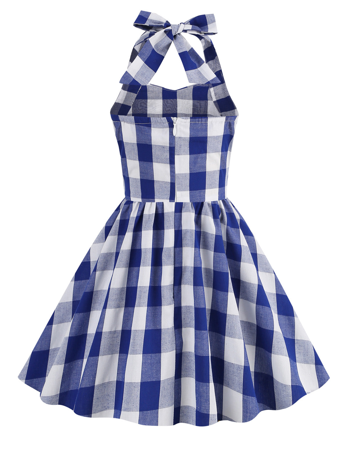 Kids Party Plaid Halter Swing Girl's Dress