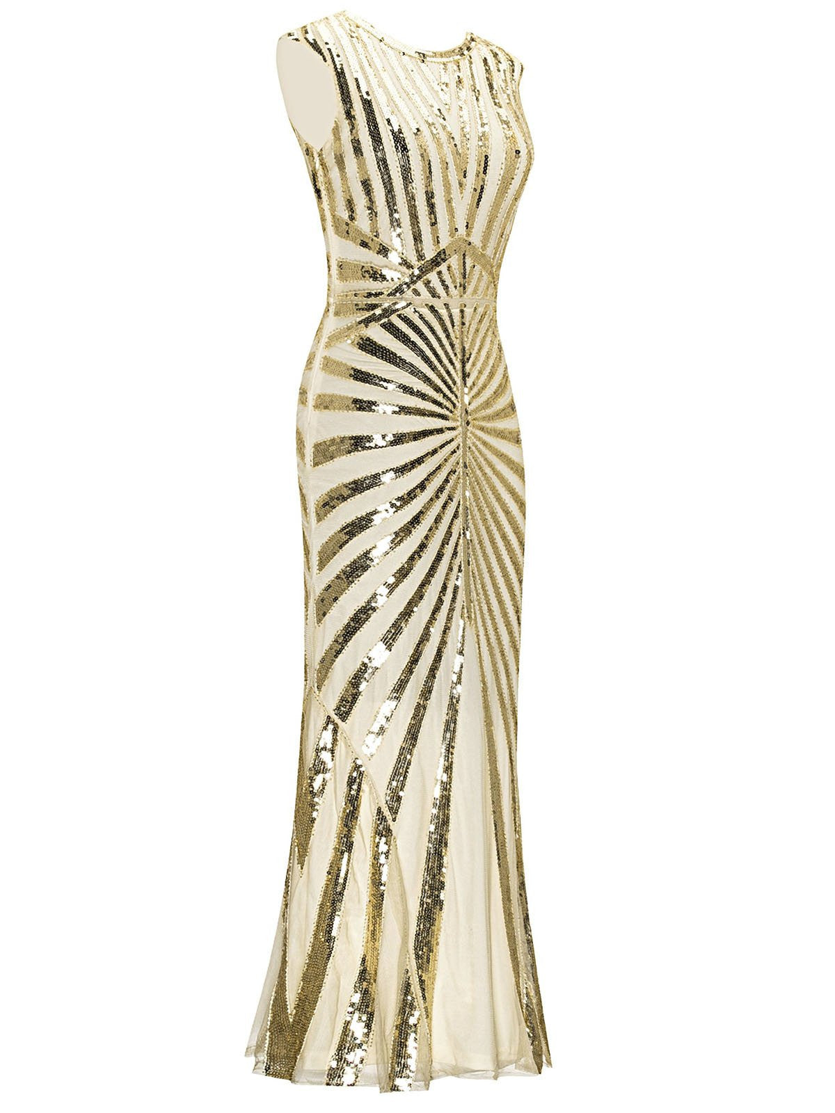 Sequin Art Deco Maxi Dress