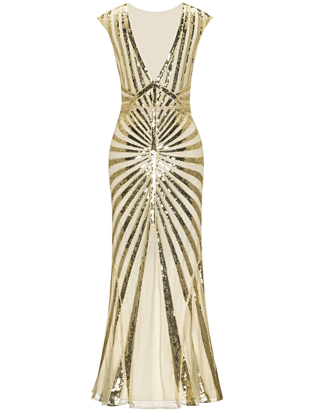 Sequin Art Deco Maxi Dress