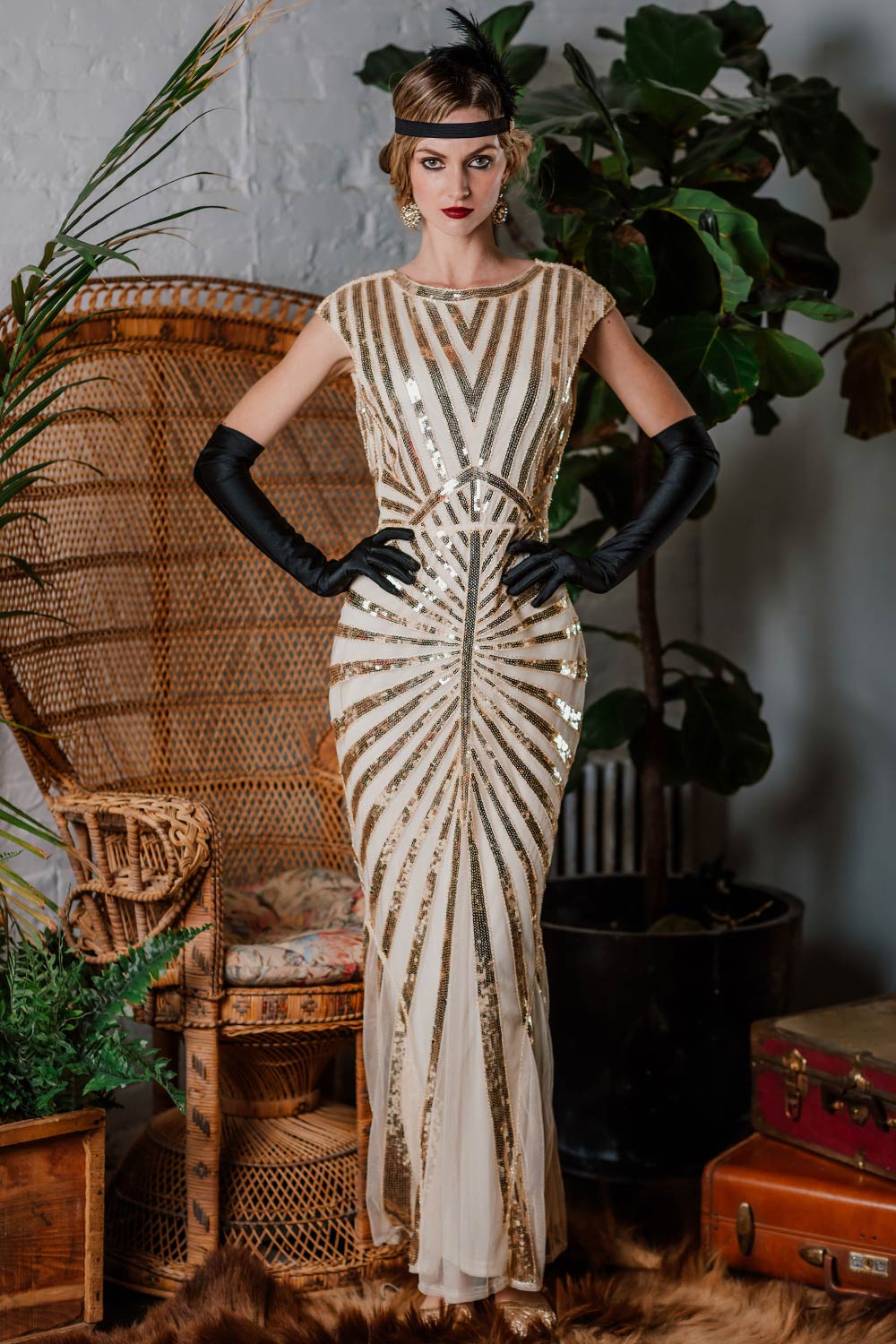 Sequin Art Deco Maxi Dress